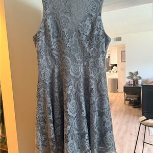 Speechless Lace Mini Dress in Blue